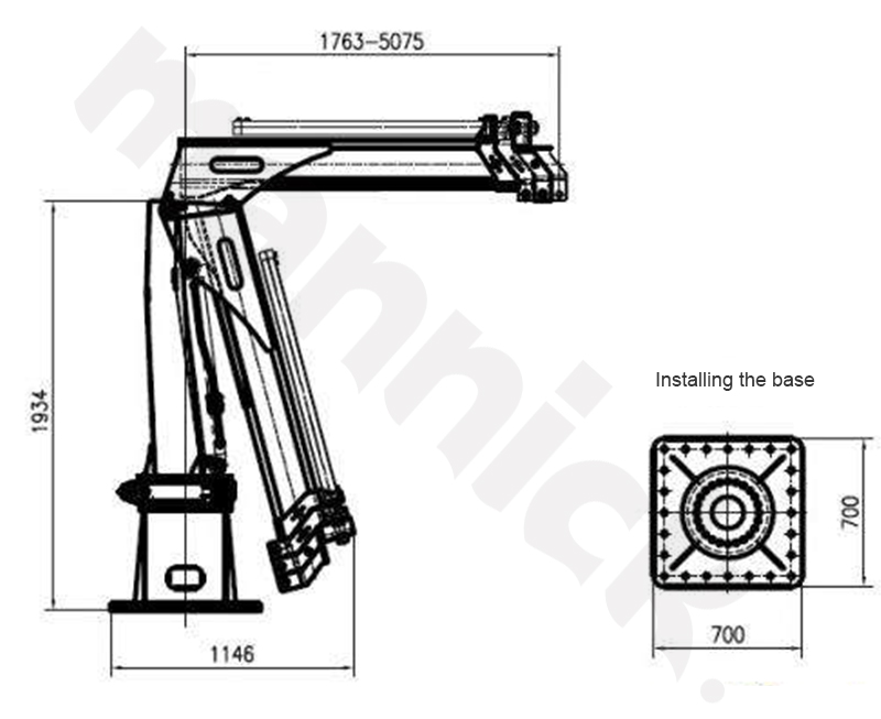 2 Ton Folding Boom Marine Crane