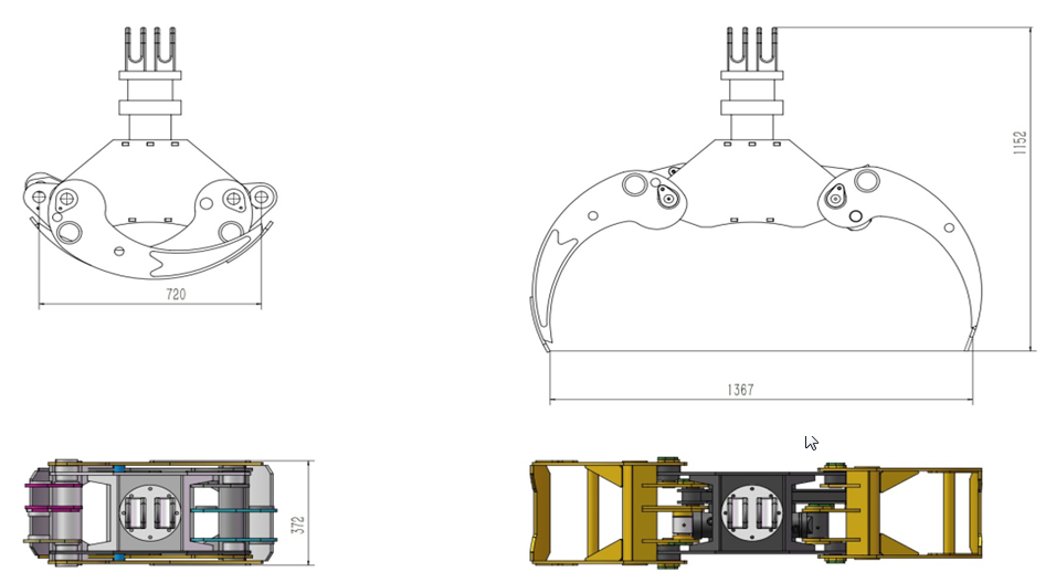 MZ-4200 Hydraulic Rotating wood grabber